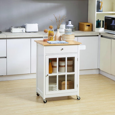 Arriola Kitchen Cart with Drawer and Towel Rack by Andover Mills