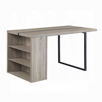 Patwin Rectangular Dining Table In Gray Oak and Black by Loon Peak