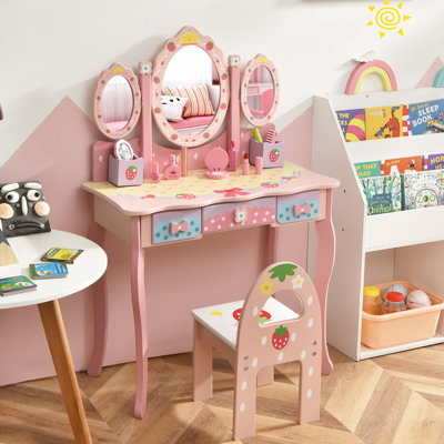 Zoomie Manufactured Wood Kids Vanity Set with Mirror by Zoomie Kids