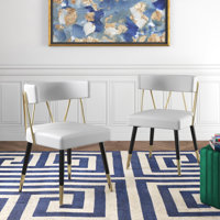 Kalyn Upholstered Side Chair in White/Gold by Willa Arlo Interiors