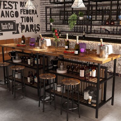 Inas 47.24" Steel Kitchen Island Set by 17 Stories