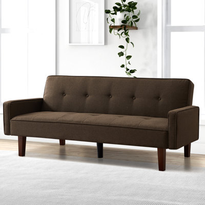 Besharat Convertible Futon Sofa Bed, Faux Leather Futon Couch Sleeper Recliner for Living Room by Wade Logan