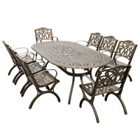 Kohlera Oval 8 - Person 95" Long Aluminum Dining Set by Charlton Home
