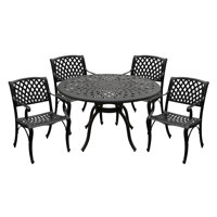 Dimonetta Round 4 - Person 48" Long Aluminum Dining Set