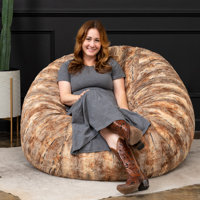 Metro Sac 5 Foot Bean Bag Chair For Adults - Luxe Fur by Trule