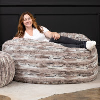 Metro Sac 5 Foot Bean Bag Chair For Adults - Luxe Fur by Trule