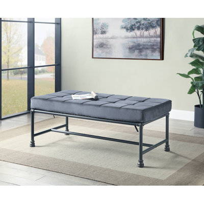 Brantley Upholstered Bench in Gray by Williston Forge