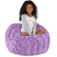 Saxx 3 Foot Kids Bean Bag Chair - Plush Faux Fur - Fun Colors by Trule