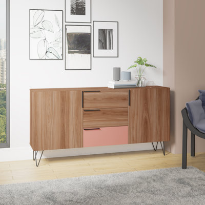 Beekman 63" Sideboard With 4 Shelves and 3 Drawers by Manhattan Comfort