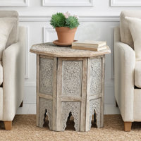Douglaston Solid Wood Pedestal End Table by Mistana