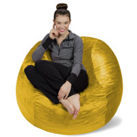 Bean Bag Chair - 4 Ft Shredded Foam Filled Round Pouf Chair - Plush, Ultra Soft Memory Foam Filled Bean Bag Chair with Microsuede Cover - Stuffed Foa by Sofa Sack