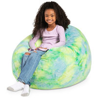Cocoon 4 Foot Kids Bean Bag Chair - Faux Fur - Fun Colors by Trule