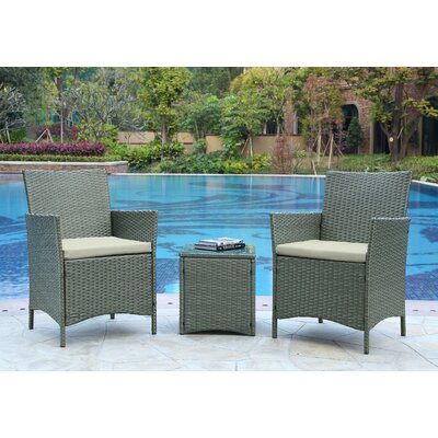 Imperia 2-Person Patio Conversation Set with Cushions and Table
