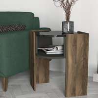 Lyonsdale Abstract End Table with Storage by East Urban Home
