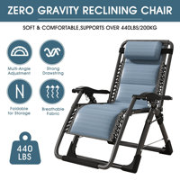 Zero Gravity Chair, Padded Adjustable Reclining Lounge Chair with Removable Headrest, Supports Over 440lbs by Arlmont & Co.