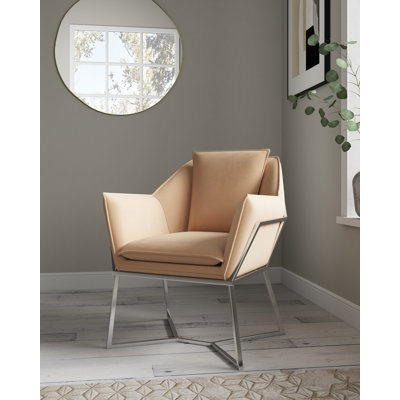Origami Velvet Upholstered Accent Armchair by Manhattan Comfort