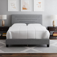 Cordoba Linen Upholstered Platform Bed Frame with Adjustable Headboard, requires Box Spring - Boyd Sleep
