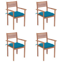 Middleborough Stacking Teak Patio Dining Armchair with Cushion by Red Barrel Studio