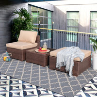Outdoor Patio Sofa With Cushions And Ottoman by Latitude Run