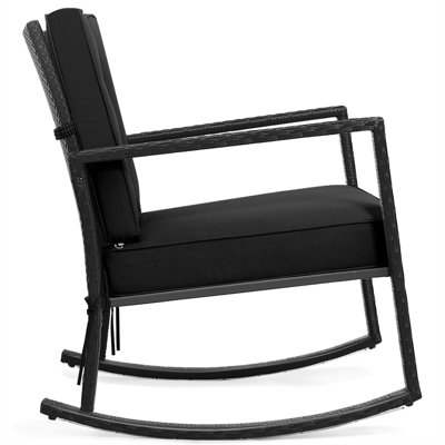 Outdoor Conwell Rocking Rattan Chair with Cushions by Sol 72 Outdoor