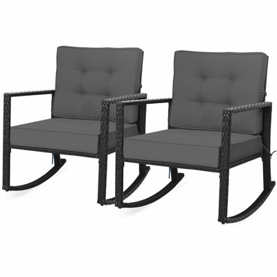 Outdoor Conover Rocking Rattan Chair with Cushions by Sol 72 Outdoor