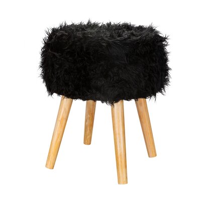 Neu Home Faux Fur Storage Ottoman In White by Corrigan Studio