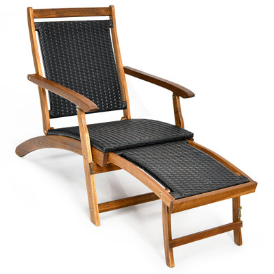 Artie 51.5" Long Acacia Single Chaise by Beachcrest Home