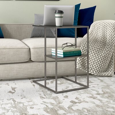 Anishia Blackened Bronze C-Shape Side Table by Latitude Run