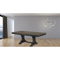 Chelsen Extendable Removable Leaf Solid Wood Double Pedestal Dining Table by Rosalind Wheeler