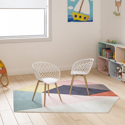 Masam Mini Kids Chair for Indoors or Outdoors with Easy To Clean Surface and Steel Leg Frame by George Oliver