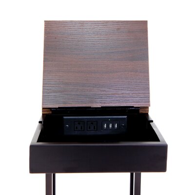 17 Stories AAB575B5A3204546A2312930AA427A98 (Dark Brown/Walnut) with device stand, charging station and storage by 17 Stories