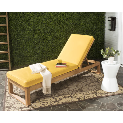 Faunce 80.9" Long Reclining Eucalyptus Single Chaise with Cushions by Mercury Row