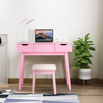 Vanity Set with Stool and Mirror by Corrigan Studio