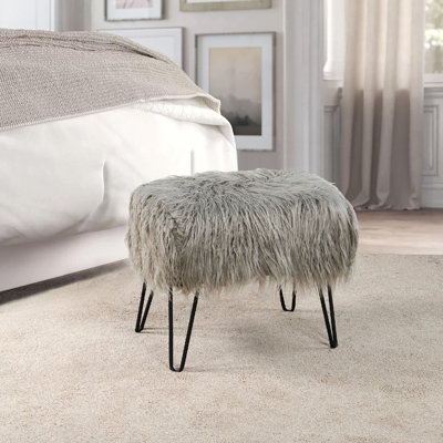 Keilia 19" Wide Rectangle Standard Ottoman by Everly Quinn