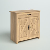 Cloquet 31.5" Farmhouse Barn Door Sideboard Buffet Storage Cabinet Coffee Bar by Steelside