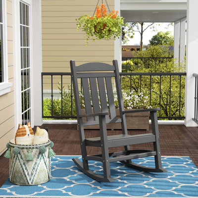 Aiyanna Outdoor Potwin Rocking Plastic Chair by Lark Manor