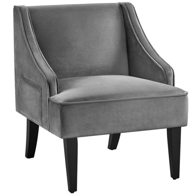 Accent Velvet Armchair by Everly Quinn