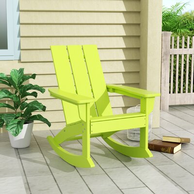 Leta Plastic Rocking Adirondack Chair by Beachcrest Home