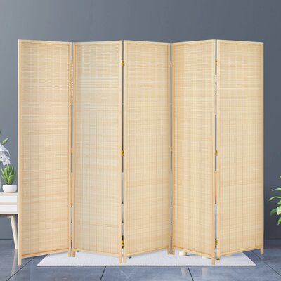 Bayou Breeze Panel Bamboo Room Divider Freestanding Double Hinged Folding Screen by Bayou Breeze