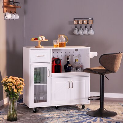 Lemuelah Burgundy Kitchen Trolley by Red Barrel Studio