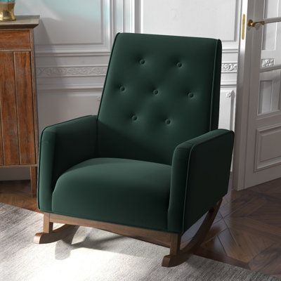 Achna Mid Century Modern Velvet Rocker Livingroom and Bedroom Rocking Chair by Hashtag Home