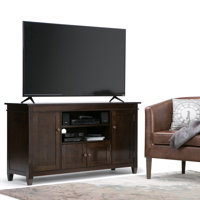 Carlton 54"W Solid Wood Transitional TV Stand for TVs up to 60" with 2 Cabinets and Adjustable Shelves