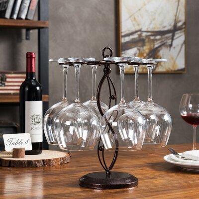 Buitrago Tabletop Wine Glass Rack in Bronze by Canora Grey