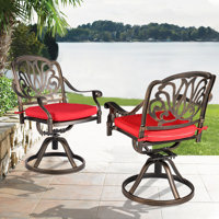 Vaidya Swivel Patio Dining Armchair with Cushion by Bloomsbury Market