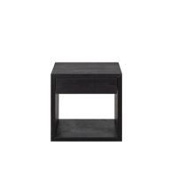 Daviaun - Black Floating Nightstand with Drawer | Real Solid Wood, Bedside Table by Latitude Run
