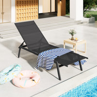 Commings Outdoor Metal Chaise Lounge by Arlmont & Co.