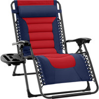 Danny-James Oversized Padded Zero Gravity Chair, Folding Outdoor Patio Recliner w/ Side Tray