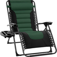 Danny-James Oversized Padded Zero Gravity Chair, Folding Outdoor Patio Recliner w/ Side Tray by Arlmont & Co.