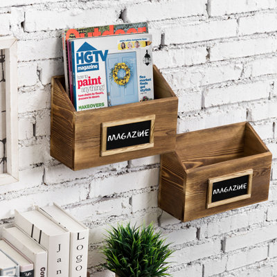 Alejandrino Wood Magazine Rack w/ Chalkboard by Loon Peak