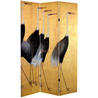 Feuerstein 6 ft Tall East Asian Art Canvas Folding Room Divider by Langley Street